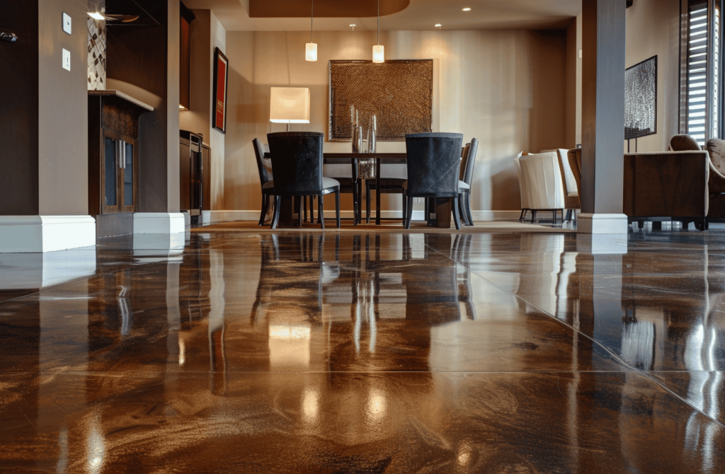a beautiful designer commercial floor in hotel lounge